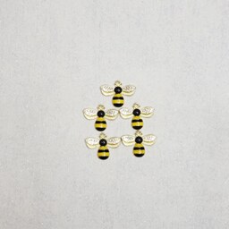 پلاک آویز فلزی طرح زنبور (نگین دار) - یک عدد