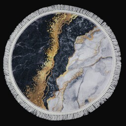 فرشینه دایره ای هازان تُرک یک متری ضد سرخوردن استُپ دار  در ابعاد دلخواه - فرش دایره ای مدرن