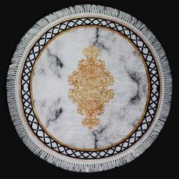 فرشینه و پادری گرد هازان تُرک یک متری ضد سرخوردن استُپ دار  در ابعاد دلخواه - فرش دایره ای مدرن