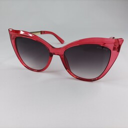 عینک آفتابی زنانه گربه ای کد 349 لنز UV400 برند MIU MIU  ایتالیا فریم قرمز خوشرنگ