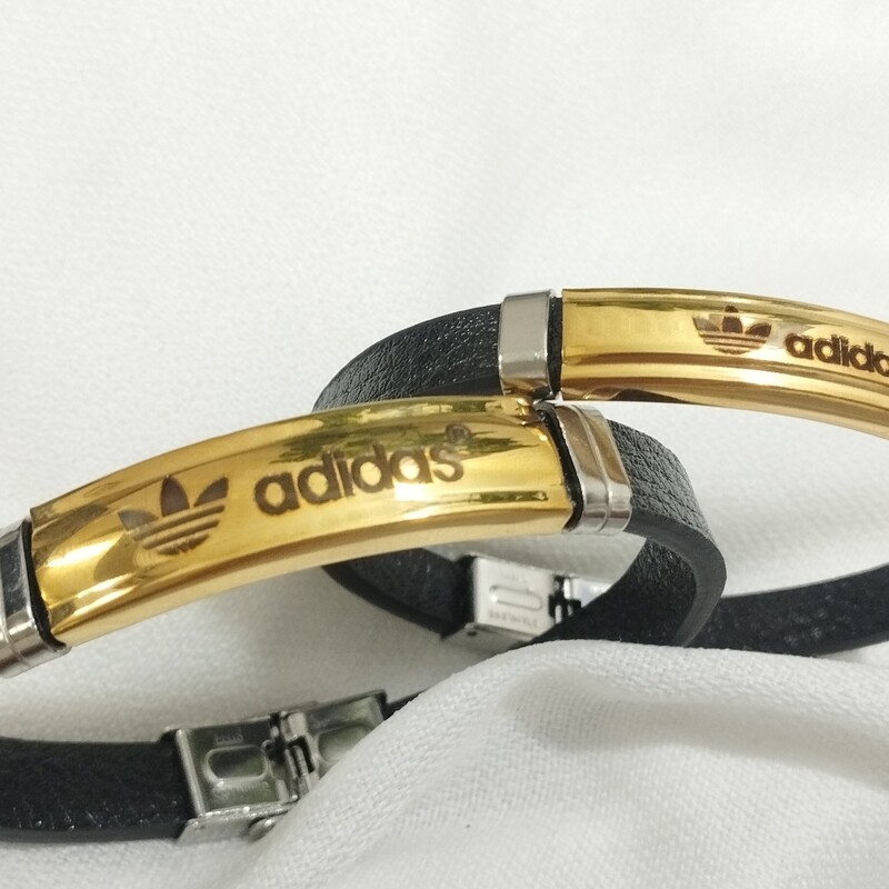 ست دستبند چرمی آدیداس طلایی 