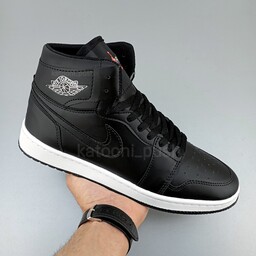 کفش جردن Nike Jordan 1 مردانه  رنگ مشکی زیره سفید سایز41تا 44 ( کتونی جردن - نایک جردن- کفش نایک جردن - nike jordan 1 ) 