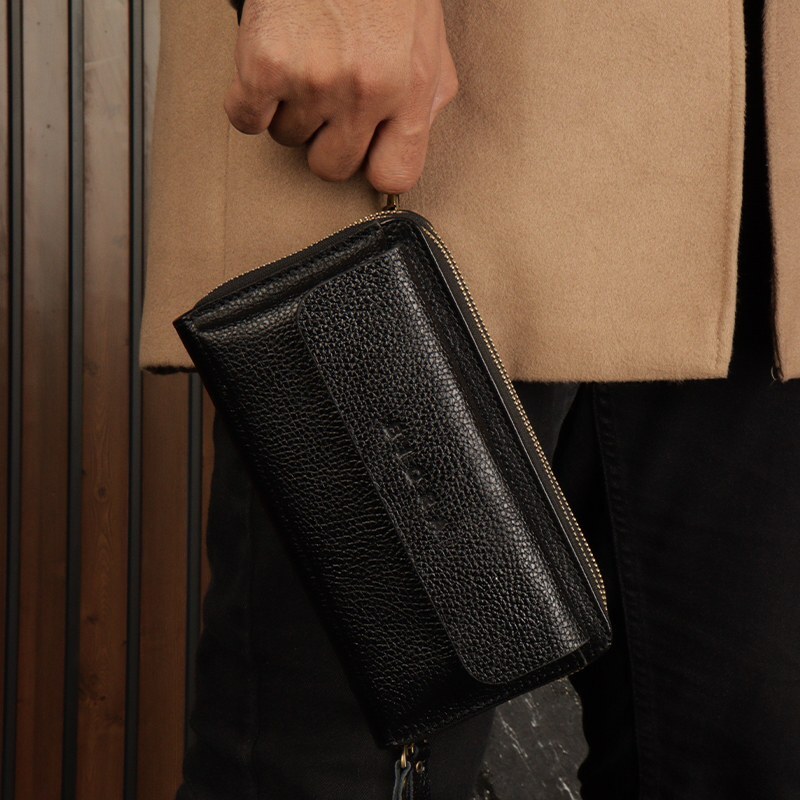 کیف دستی و پاسپورتی چرم طبیعی بیورا مدل کارن سایز کوچک acc12