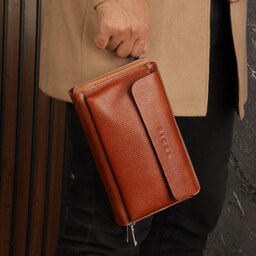 کیف دستی و پاسپورتی چرم طبیعی بیورا مدل کارن سایز بزرگ acc13