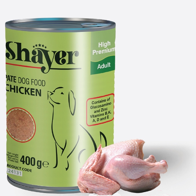 کنسرو سگ شایر 400 گرمی پته مرغ