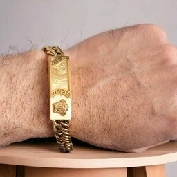 دستبند استیل مردانه ورساچه طلایی کد 1160465
