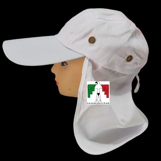 کلاه مهندسی کتان سفید درجه یک کلاه مهندسی پشت دار مردانه ساده کلاه نقابی آفتاب گیر تابستانه کلاه مهندسی کوهنوردی شکاری