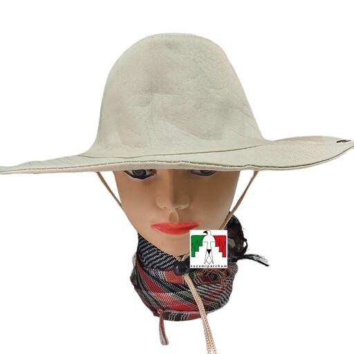 کلاه وسترن کرم کلاه ماهیگیری خاکی روشن کلاه کابوی مردانه کرم کلاه لبه دار ساده کلاه دوری شکار تابستانی