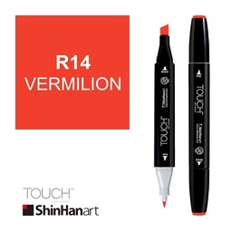 ماژیک راندو دو سر برند تاچ بدنه مشکی Shinhanart TWIN BRUSH R14 VERMILION