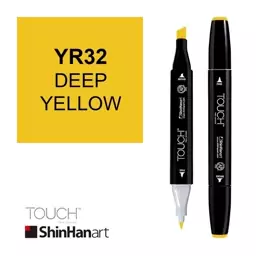 ماژیک راندو دو سر برند تاچ بدنه مشکی Shinhanart TWIN MARKER YR32 DEEP YELLOW