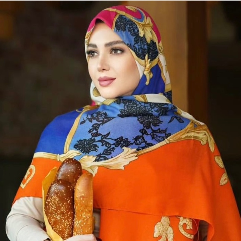 روسری نخی سیا اسکارف قواره 140در رنگبندی عالی وجذاب 