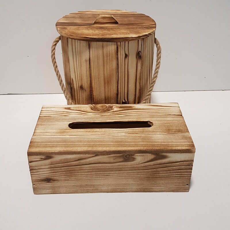 سطل و جادستمال کاغذی چوبی300 برگ سندبلاست(خرید مستقیم از تولید کننده)