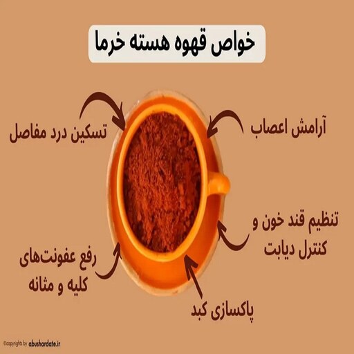 قهوه خرما 5ستاره فدک - 1کیلو   - قهوه هسته خرما (با کد تخفیف در توضیحات)