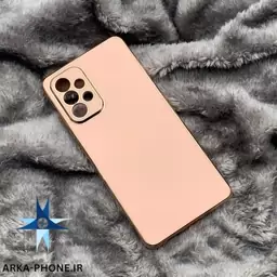 قاب گوشی Galaxy A73 سامسونگ طرح ژله ای مای کیس گلد لاین دور طلایی محافظ لنز دار صورتی