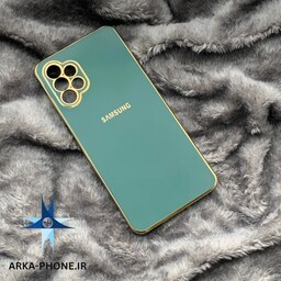 قاب گوشی Galaxy A32 4G-5G سامسونگ طرح ژله ای مای کیس گلد لاین دور طلایی محافظ لنز دار  سبز