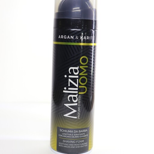 فوم اصلاح مالیزیا آرگان کاریت حجم 300 میل ا Malizia Argan Karite Shaving Foam 300ml 