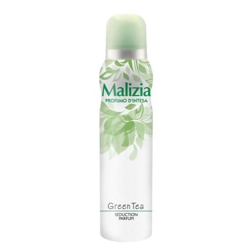 اسپری بدن زنانه مالزیا مدل گرین تی حجم 150 میل ا Malizia Green Tea Deodorant Spray 150ml 