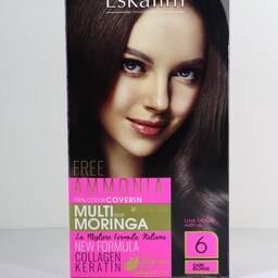 کیت رنگ مو اسکالیم  بدون آمونیاک سری collagen keratin شماره 6 حجم 100 میلی لیتر رنگ بلوند تیره 