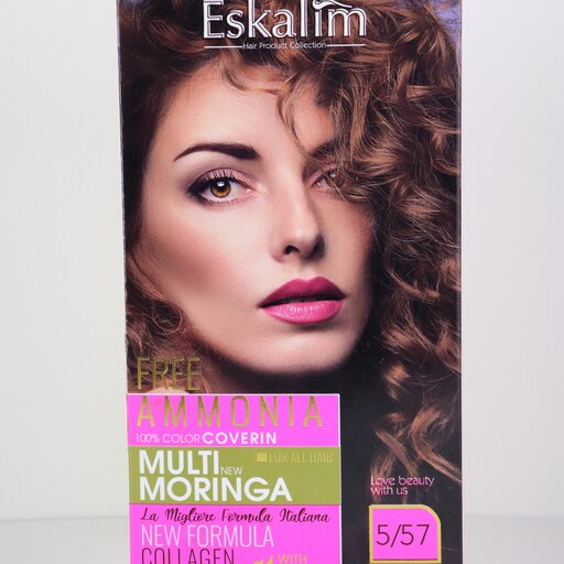 کیت رنگ مو اسکالیم  بدون آمونیاک سری collagen keratin شماره 5.57 حجم 100 میلی لیتر رنگ دارچینی