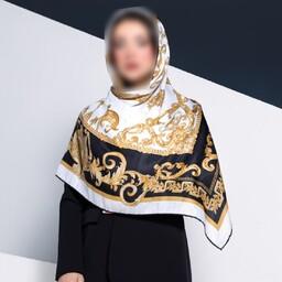 روسری نخ تویل رنگی طرحدار قواره بزرگ 140 خوشرنگ و زیبا