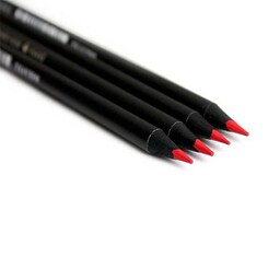 مداد قرمز  گرد با چوب مشکی صدفی مارک  ووک WOKE بسته دو عددی