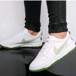 کفش نایک اسپرت پسرانه و مردانه سفید سبز سایز 41تا44 جردن کفش ونس