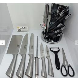 سرویس کارد 9 پارچه فوما ژاپن ( کارد ، ساطور ، پوست کن ، تیز کن ، قیچی ،استند) سرویس چاقو ، کارد آشپزخانه ، کارد سرآشپز

