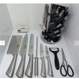 سرویس کارد 9 پارچه فوما ژاپن ( کارد ، ساطور ، پوست کن ، تیز کن ، قیچی ، استند) سرویس چاقو ، کارد آشپزخانه ، کارد سرآشپز
