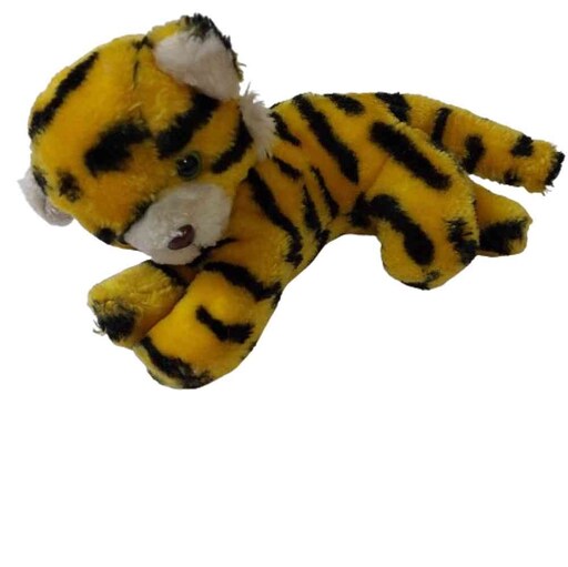 عروسک توله ببر خوابیده یا گربه ملوس داشبوردی اسباب بازی کودک عروسک پارچه ای پولیشی مخملی خزی 25 سانتی