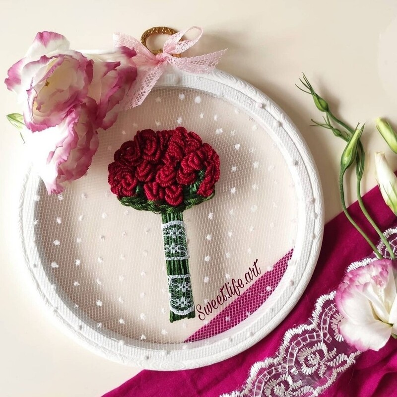 گلدوزی دست گل عروس