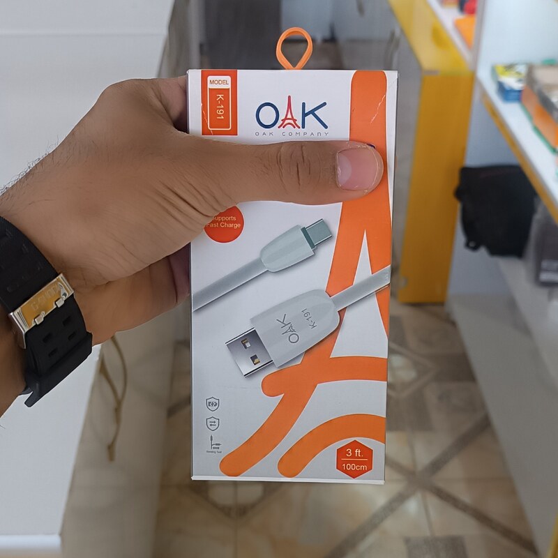 کابل شارژ میکرو اندروید OAK اورجینال فست شارژ کابل شارژر micro اصل ارسال رایگان کابل شارژ android