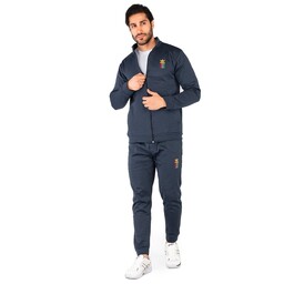 43996  ست سویشرت و شلوار مردانه آستین بلند سرمه ای Adidas ساده یقه ایستاده