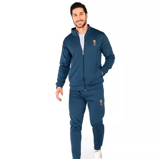 43995  ست سویشرت و شلوار مردانه آستین بلند Adidas ساده یقه ایستاده