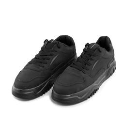 44016  کفش اسپرت مردانه مشکی بندی چرم مصنوعی سایز 41 تا 44