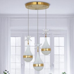 لوستر آویز کریستالی مدرن طلایی نقره ای ارزان لامپ smd نوردهی عالی سالن پذیرایی اتاق خواب آشپزخانه و ... مدل 1114