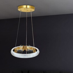 لوستر آویز کریستالی مدرن طلایی نقره ای ارزان لامپ smd نوردهی عالی سالن پذیرایی اتاق خواب آشپزخانه و ... مدل 1104