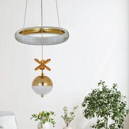 لوستر آویز کریستالی مدرن طلایی نقره ای ارزان لامپ smd نوردهی عالی سالن پذیرایی اتاق خواب آشپزخانه و ... مدل 1122