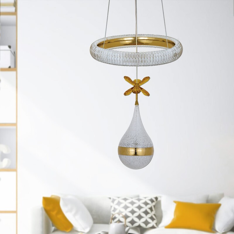 لوستر آویز طلایی نقره ای مدرن ارزان لامپ smd نوردهی عالی سالن پذیرایی اتاق خواب آشپزخانه و ... مدل 1124