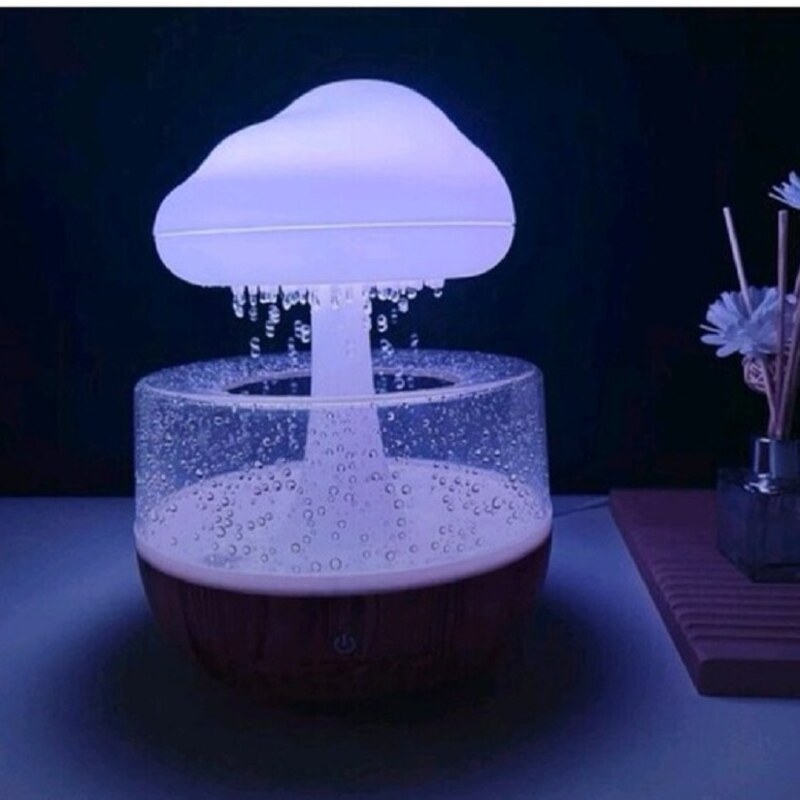 چراغ  خواب رومیزی مدل بارانی ابر  کنترلی( آباژور )چراغ ها  رنگ بندی دارد 