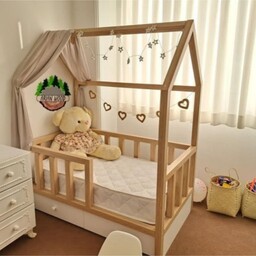 تخت خواب کودک چوبی کشودار چوبی تحویل در باربری مقصد 