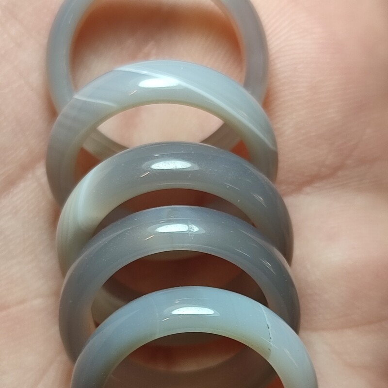 حلقه سنگی  پک 5 عددی بسیار زیبا سایز داخل حلقه 1.7 سانتیمتر