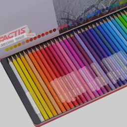 مداد رنگی 50 رنگ فکتیس جعبه فلزی 