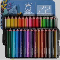 مداد رنگی 72 رنگ ام کیو جعبه فلزی 