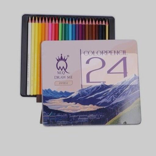 مداد رنگی 24 رنگ فلزی ام کیو 