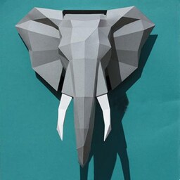 پازل سه بعدی کله فیل - مجسمه دیواری سر فیل