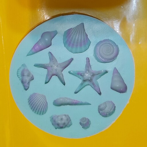 قالب سیلیکونی انواع صدف و ستاره  دریایی مناسب تزئین شات دریایی