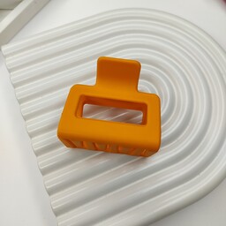 کلیپس شمعی مربعی نارنجی، 5 سانتی متری، مناسب موهای حجم کم تا متوسط