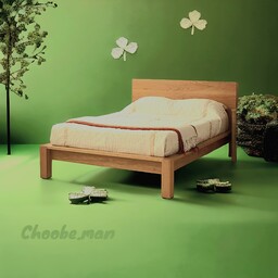 تخت خواب چوبی ساده دو نفره مناسب تشک  160-200