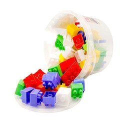 اسباب بازی لگو سطلی خانه سازی 80 تکه آجر بازی کودک اسباب بازی لگو ساختنی مخصوص کودکان اسباب بازی ارزان لگو ظرفی بچگانه