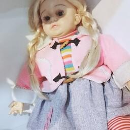 عروسک دخترانه سایز متوسط رنگ صورتی بنفش 